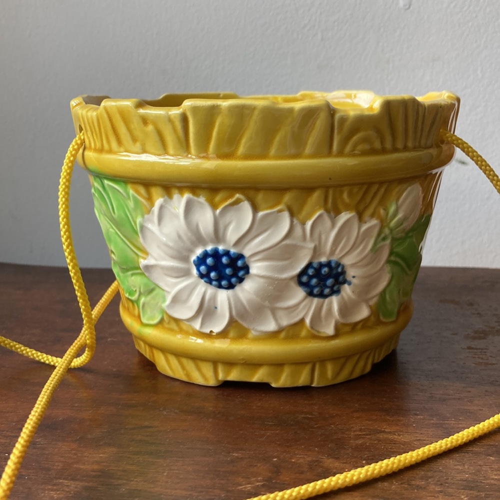Vintage 70s ceramic hanging planter made in Japan - Picture 2 of 12